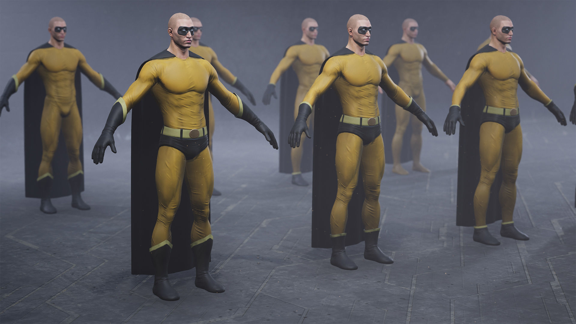 Superhero Constructor Male Skin Pack 1 UE pack Low-poly 3D model_16