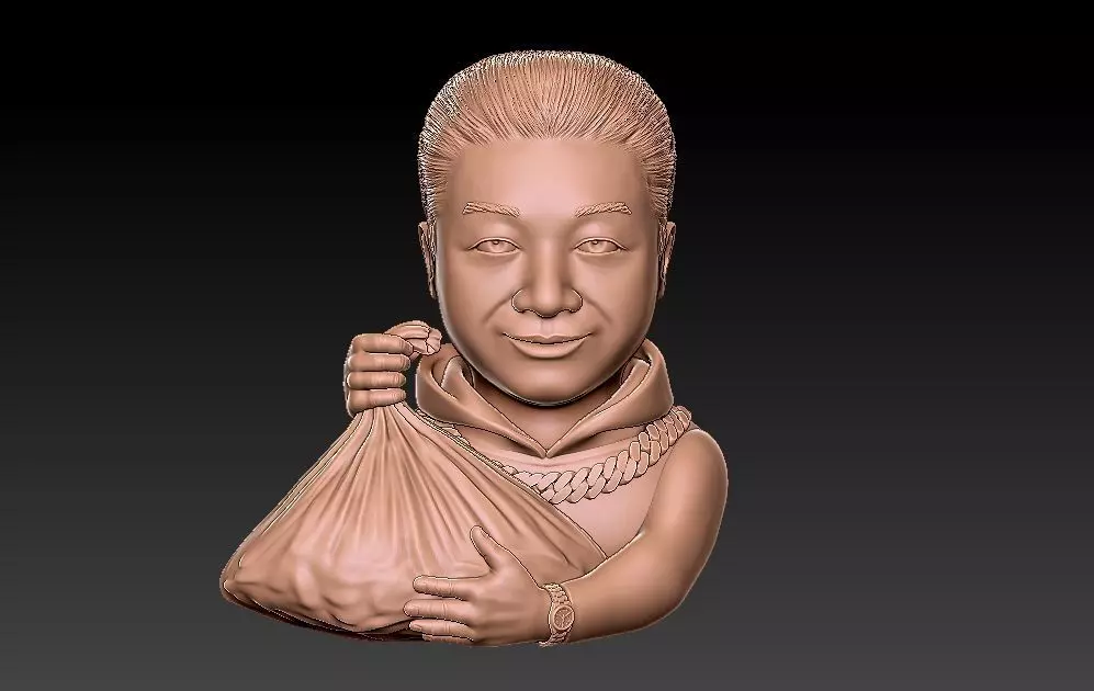 Chinese Hip-hop Man Portrait 3D print model