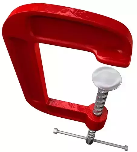 Red G-Clamp 3D model