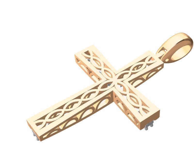 cross 25 stones 3D print model_1