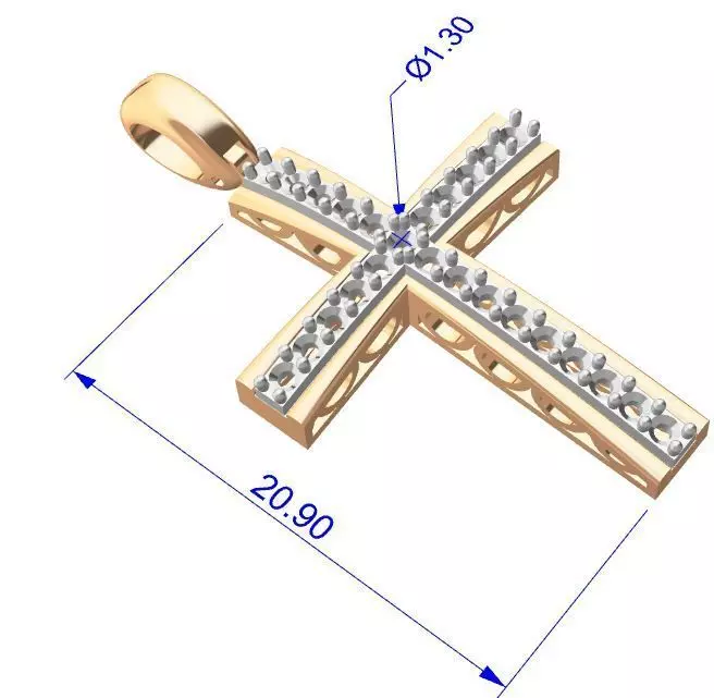 cross 25 stones 3D print model_0