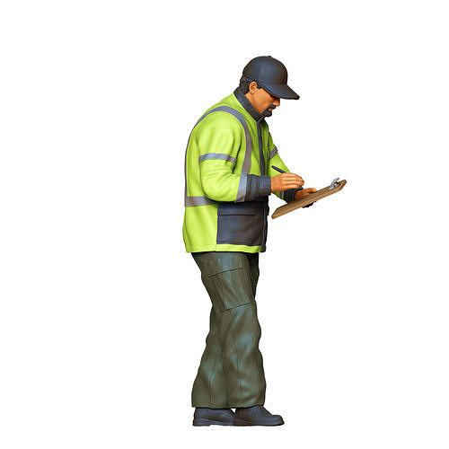 N6 Traffic Police with Clipboard 3D print model 7