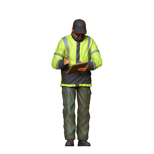 N6 Traffic Police with Clipboard 3D print model 2