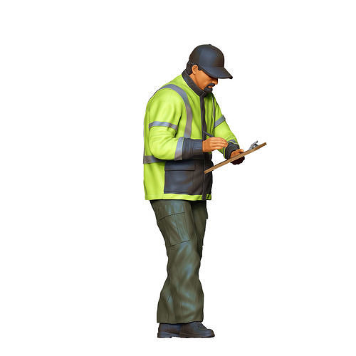 N6 Traffic Police with Clipboard 3D print model 6