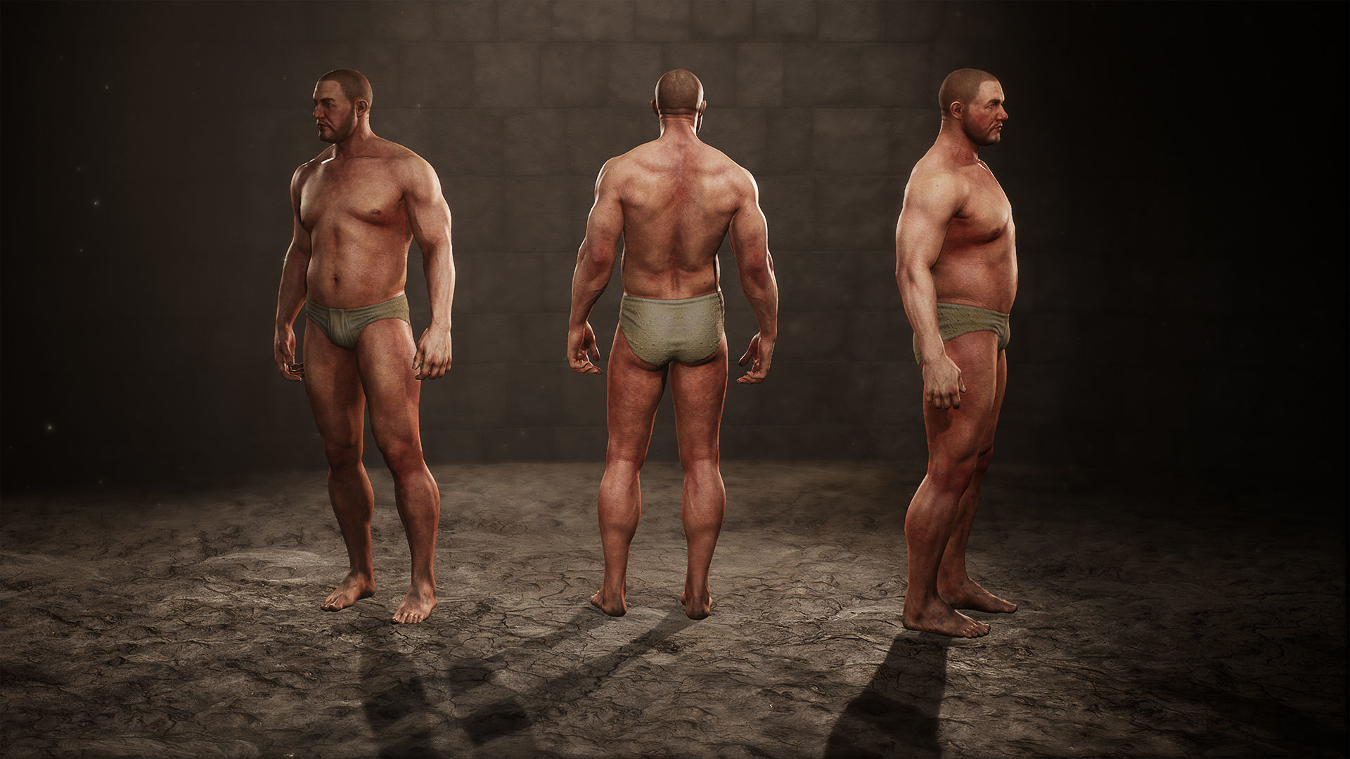 Medieval Male Warrior UE asset pack Low-poly 3D model_2