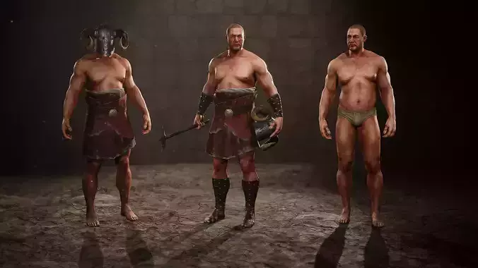 Medieval Male Warrior UE asset pack