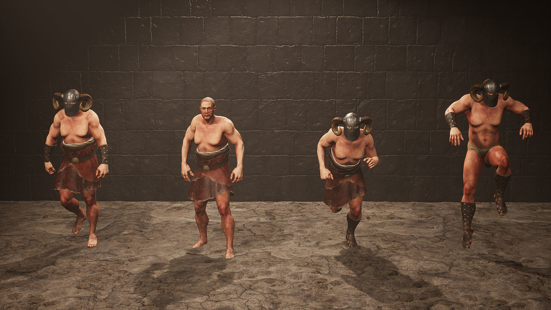 Medieval Male Warrior UE asset pack Low-poly 3D model_7