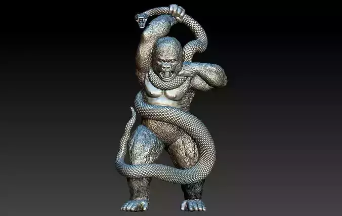 Gorilla vs Python Model 3D print model
