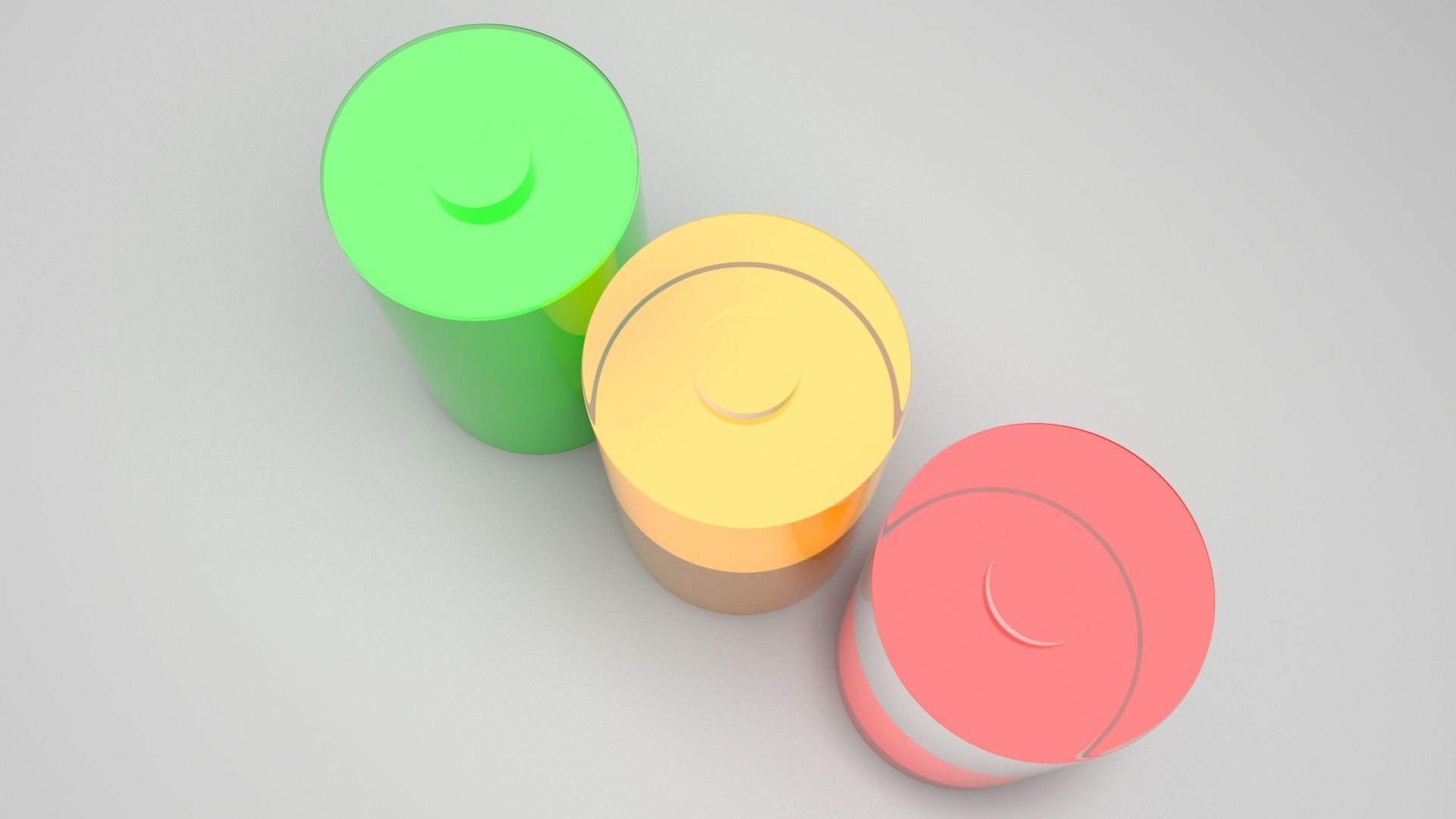 Battery Icons Set 3D model_3