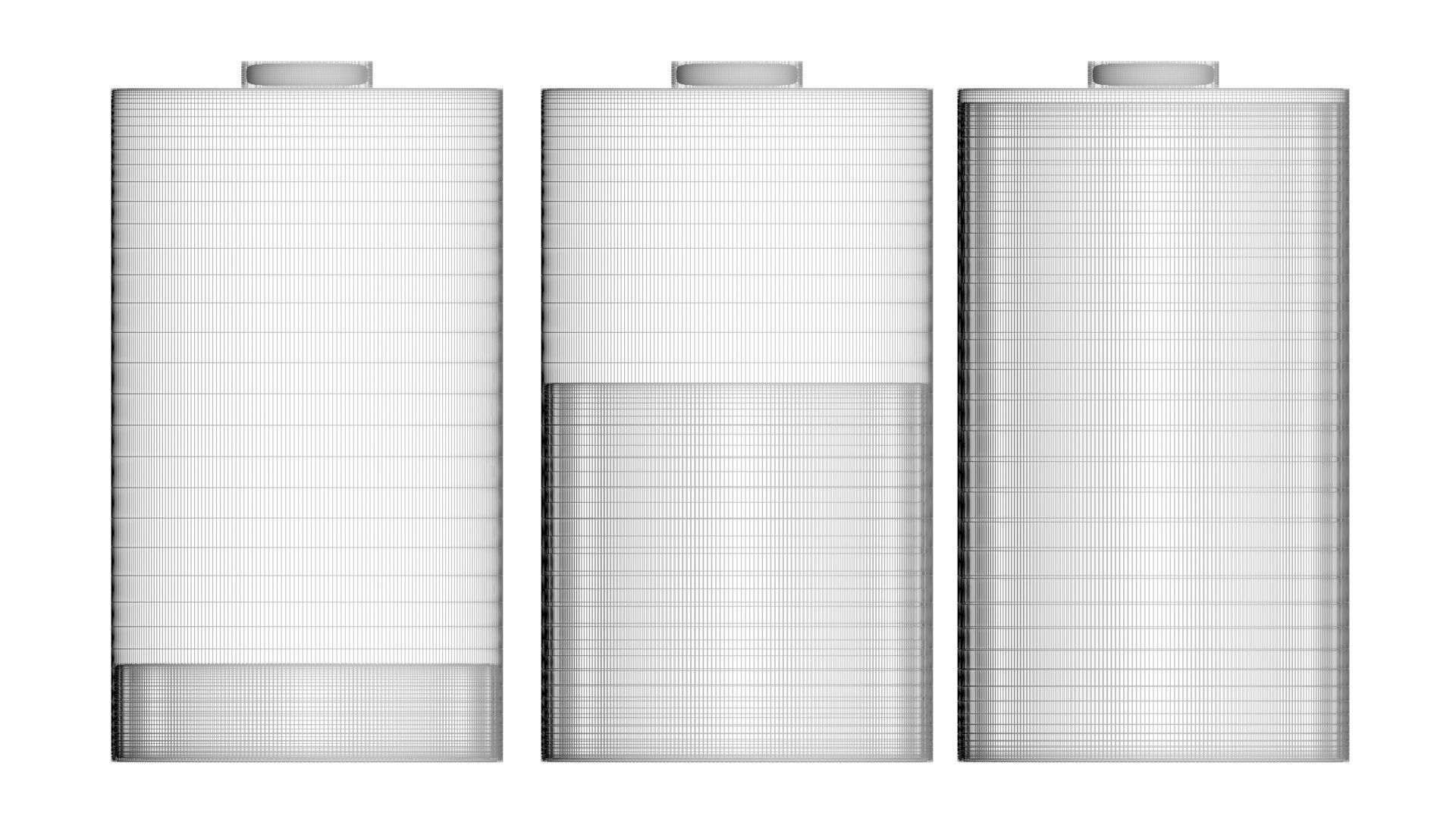 Battery Icons Set 3D model_25