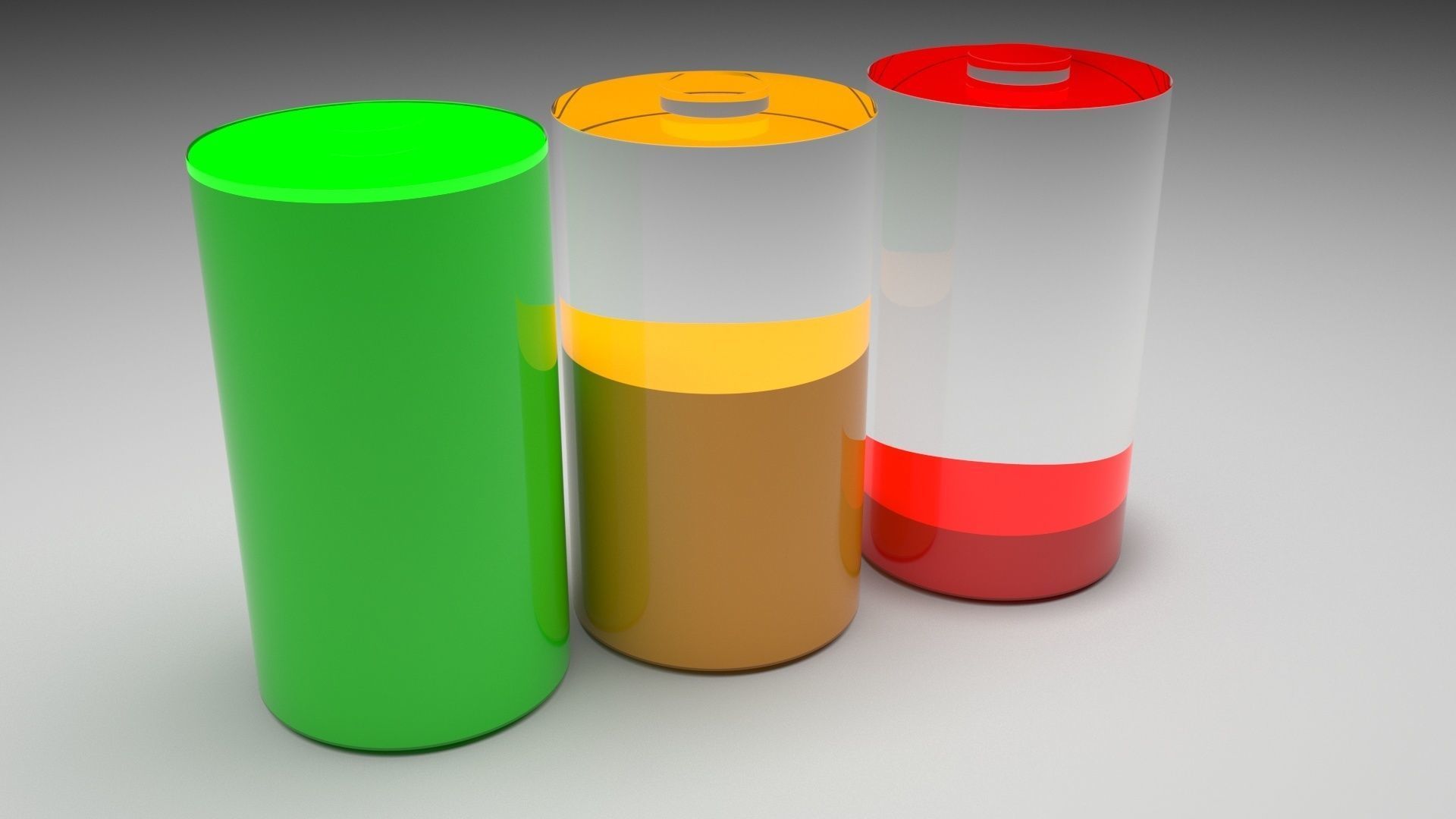 Battery Icons Set 3D model_2