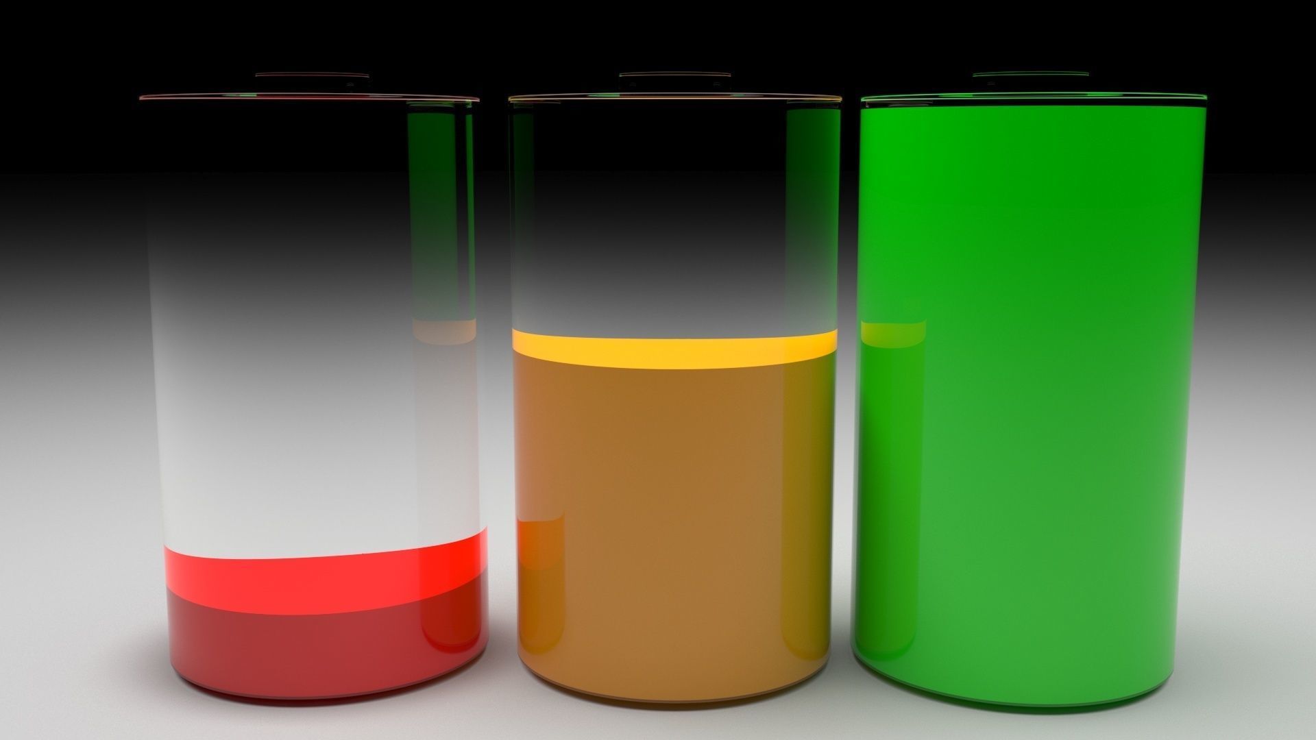 Battery Icons Set 3D model_6