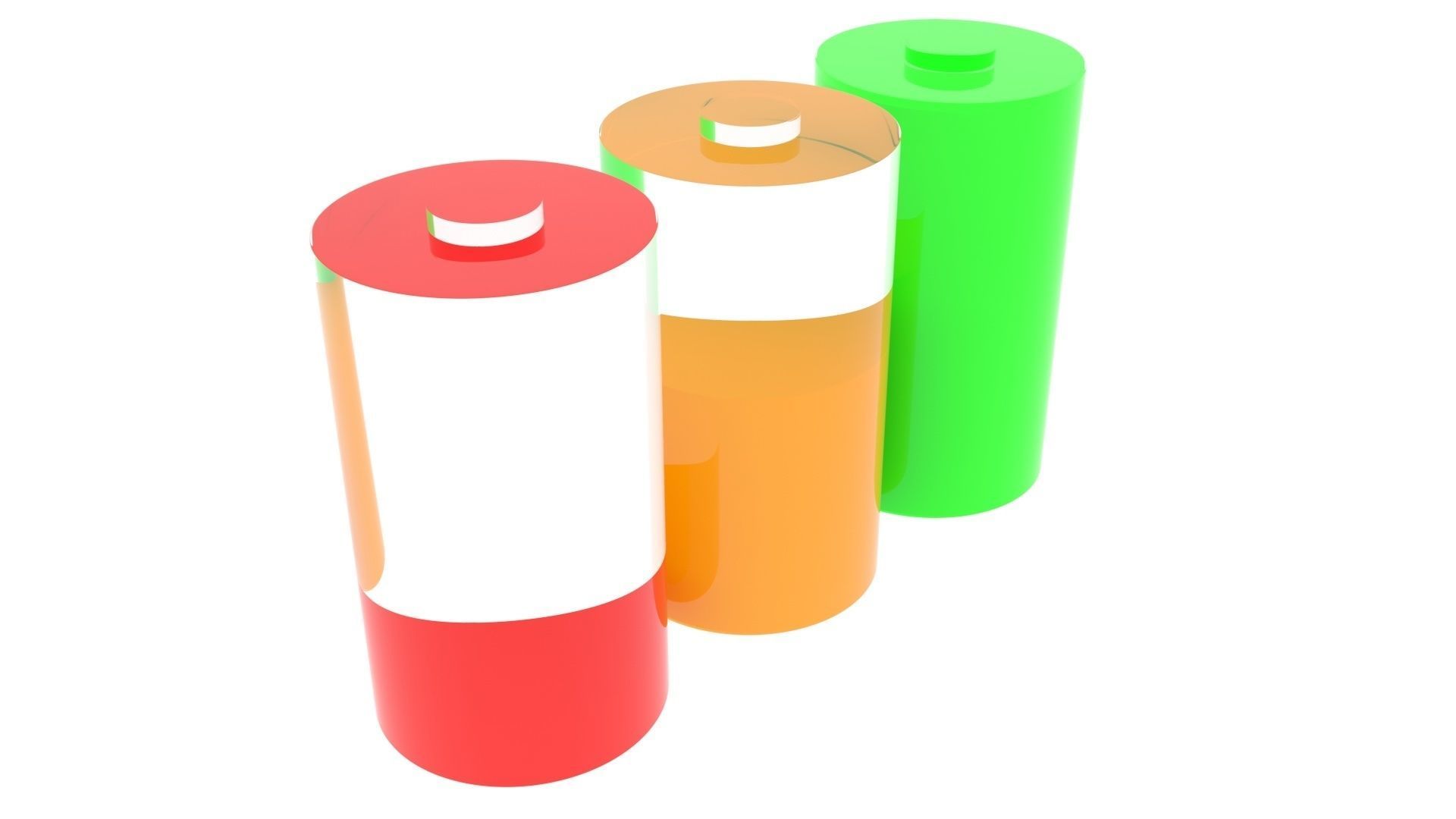 Battery Icons Set 3D model_9