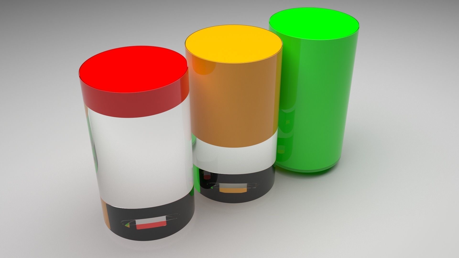 Battery Icons Set 3D model_4