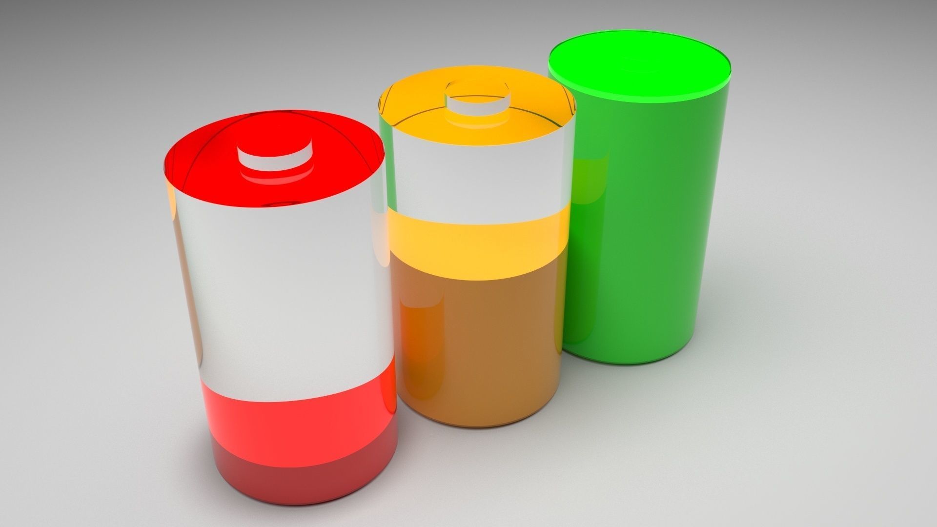 Battery Icons Set 3D model_5