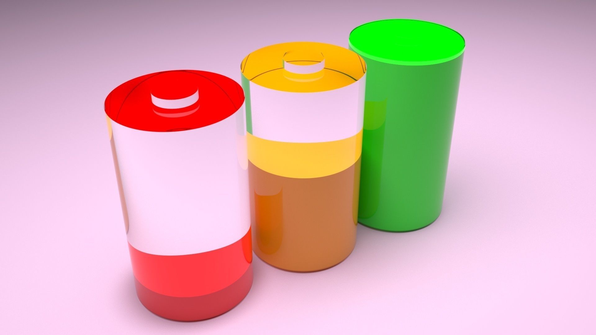 Battery Icons Set 3D model_7
