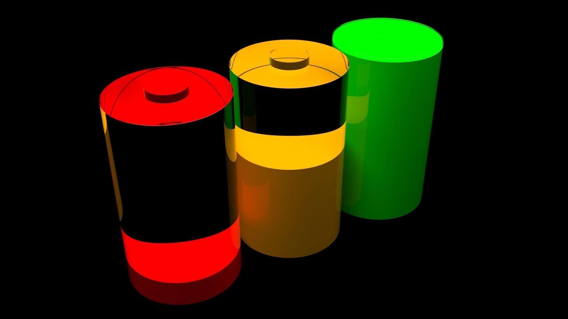Battery Icons Set 3D model_8