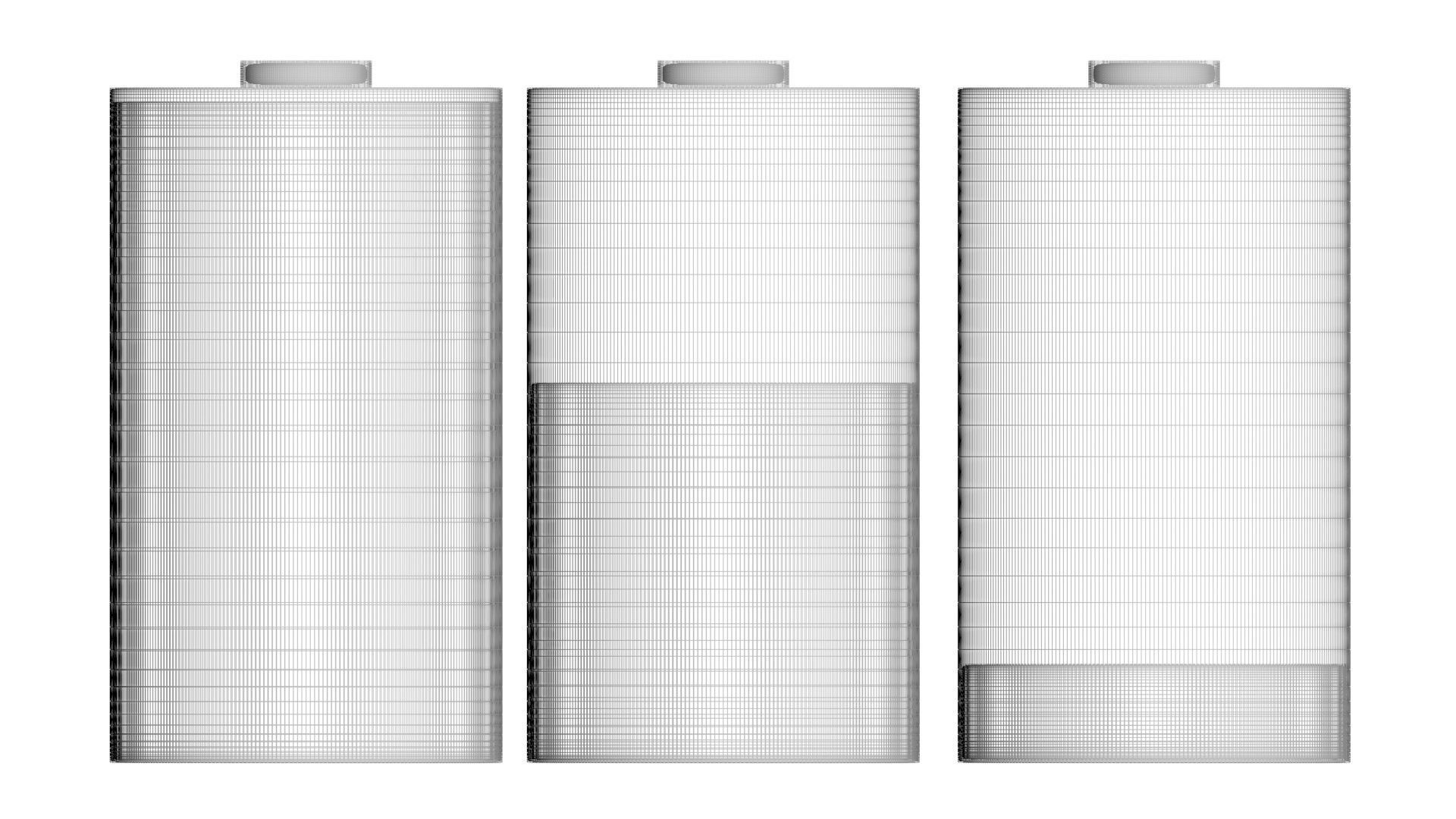 Battery Icons Set 3D model_26