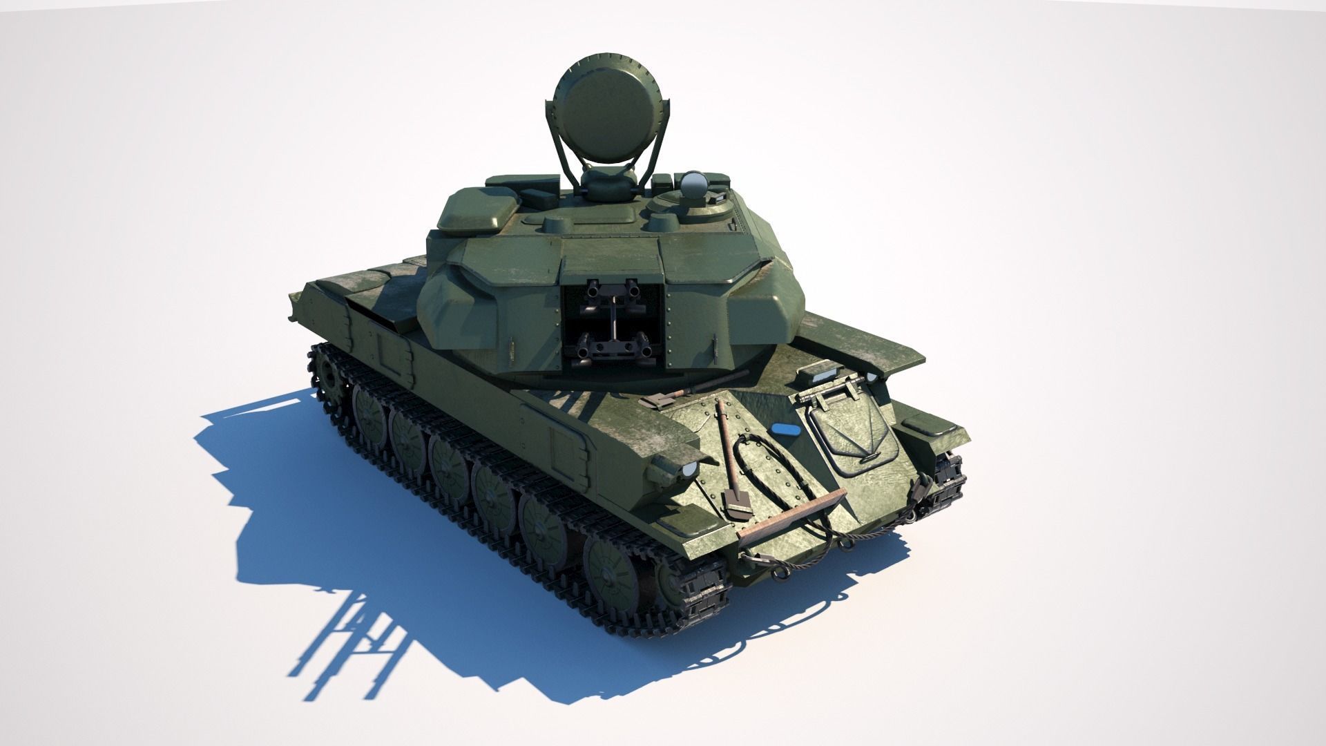 Mid poly model of ZSU-23-4 Shilka Low-poly 3D model_2