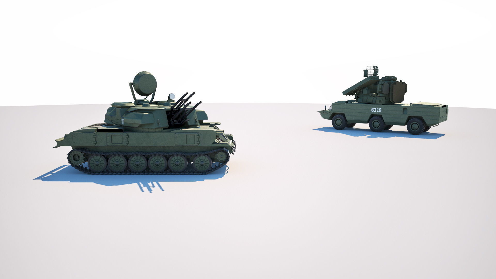 Mid poly model of ZSU-23-4 Shilka Low-poly 3D model_4