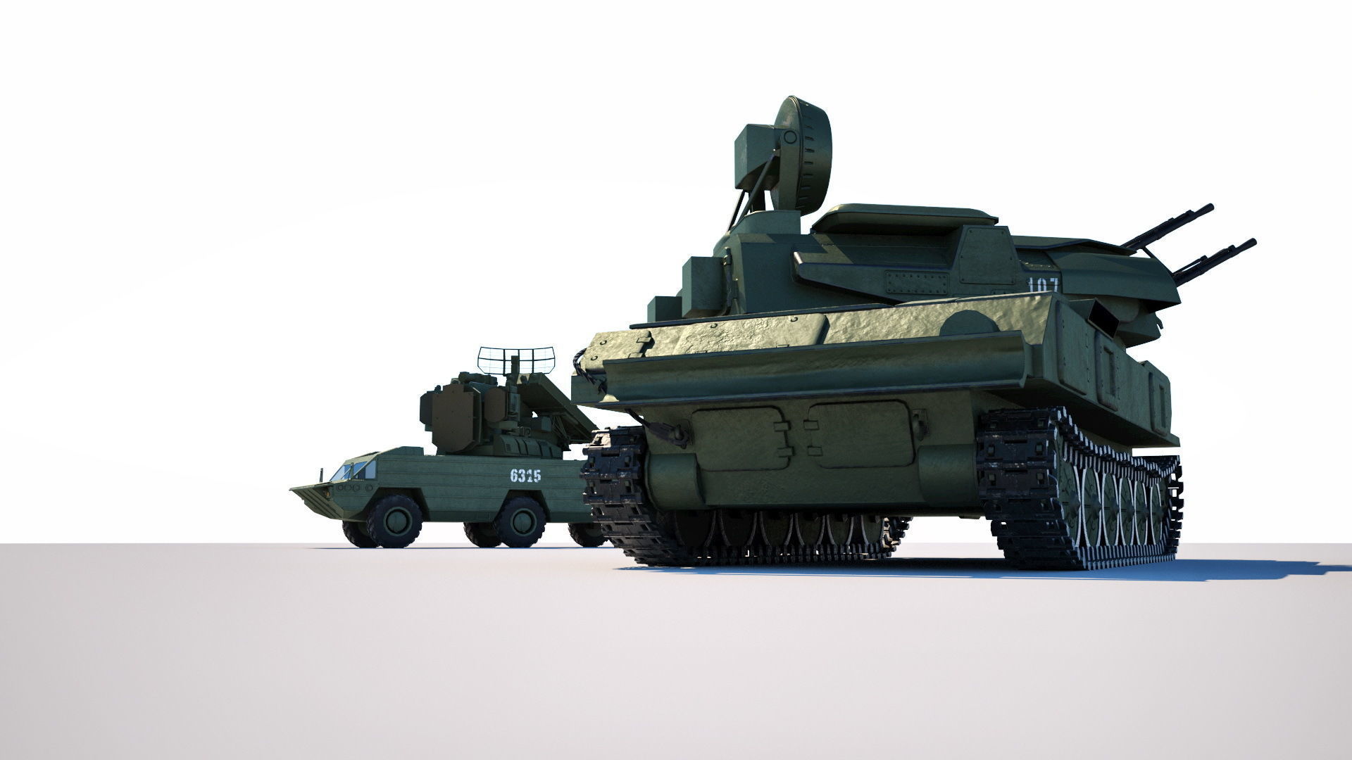 Mid poly model of ZSU-23-4 Shilka Low-poly 3D model_3