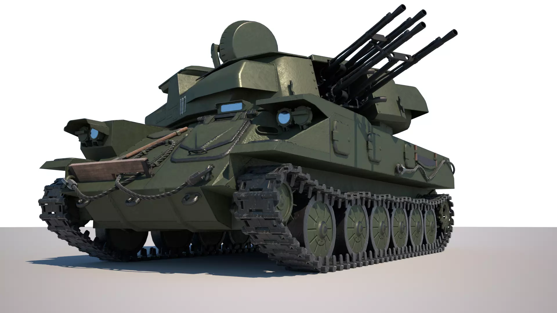 Mid poly model of ZSU-23-4 Shilka Low-poly 3D model_0