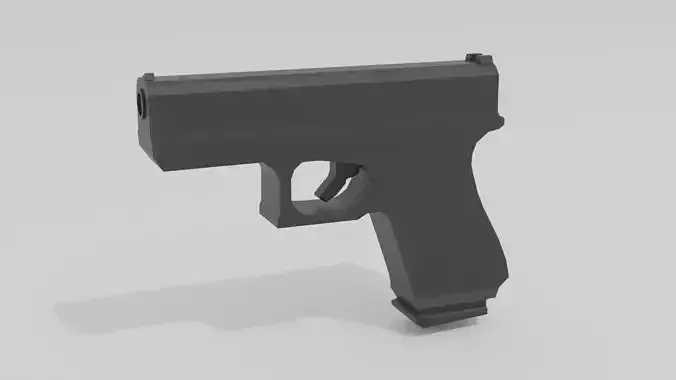 Basic Game Handgun Low-poly 3D model