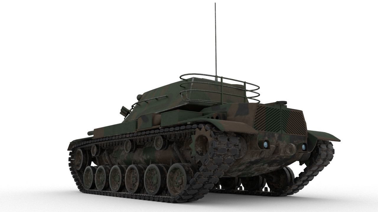 Low poly M60A3 Low-poly 3D model_1