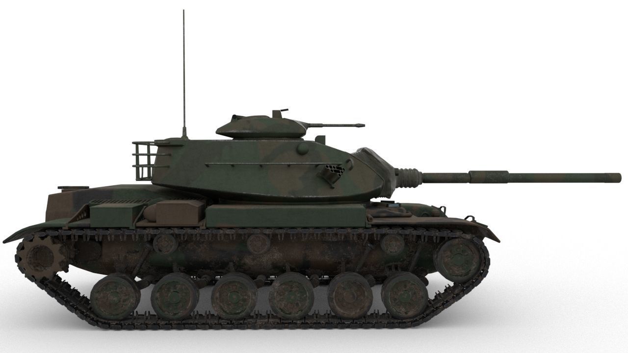 Low poly M60A3 Low-poly 3D model_3