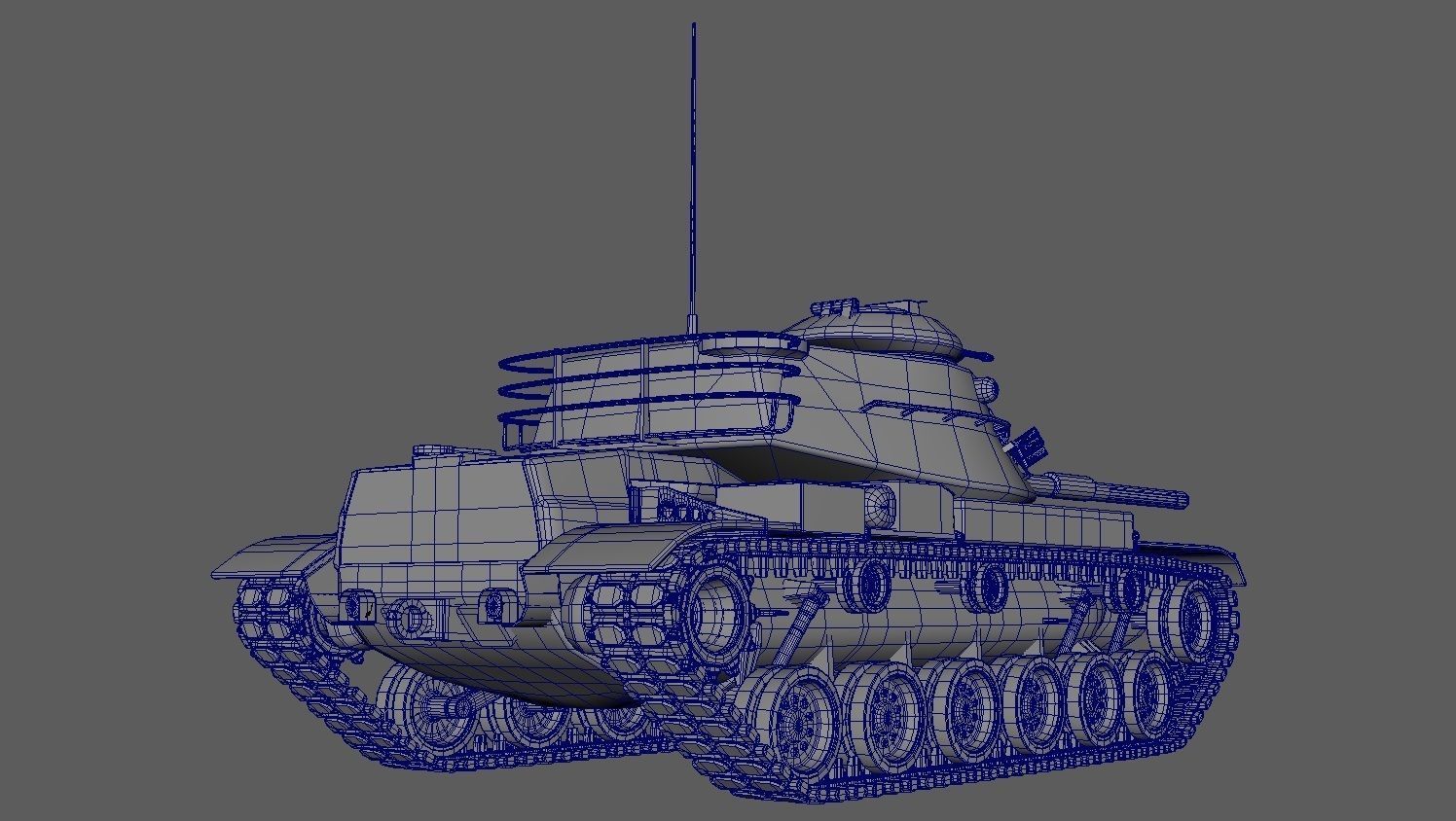 Low poly M60A3 Low-poly 3D model_4