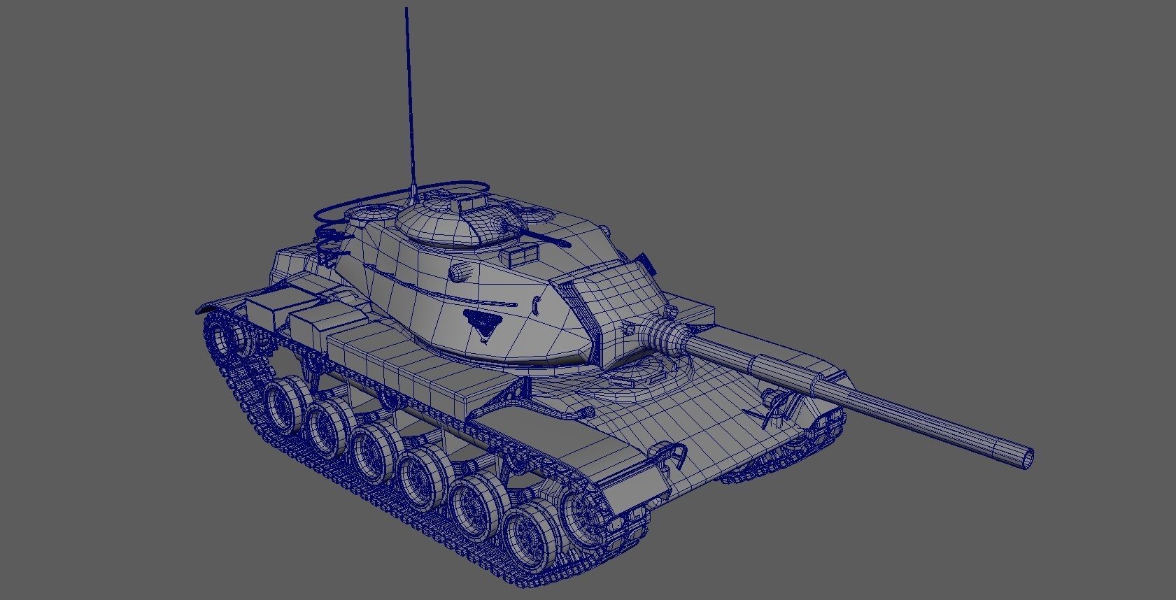Low poly M60A3 Low-poly 3D model_5