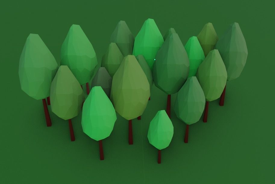 Leaf Tree Asset Free low-poly 3D model_1