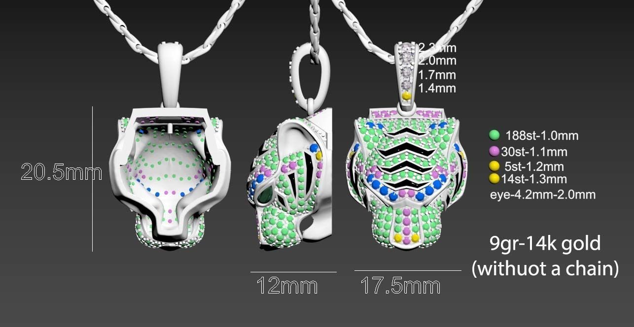 pendants panther  3D print model_6