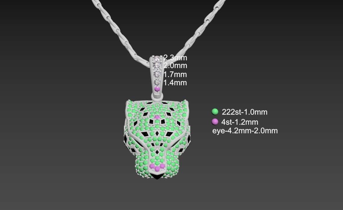 pendants panther  3D print model_17