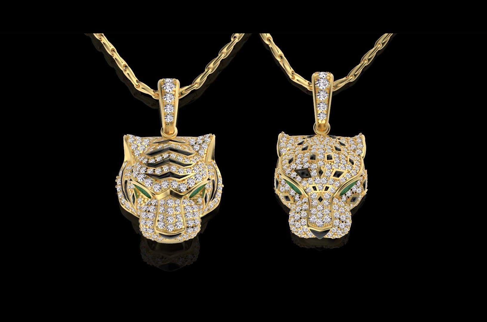 pendants panther  3D print model_13