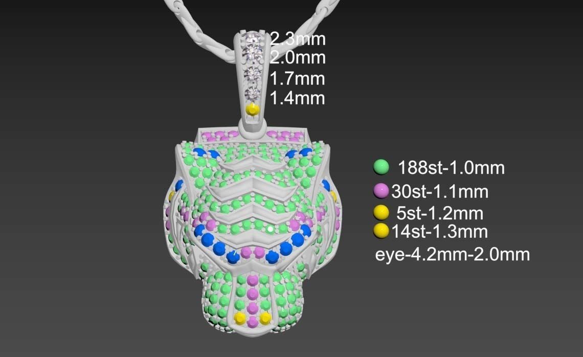 pendants panther  3D print model_18