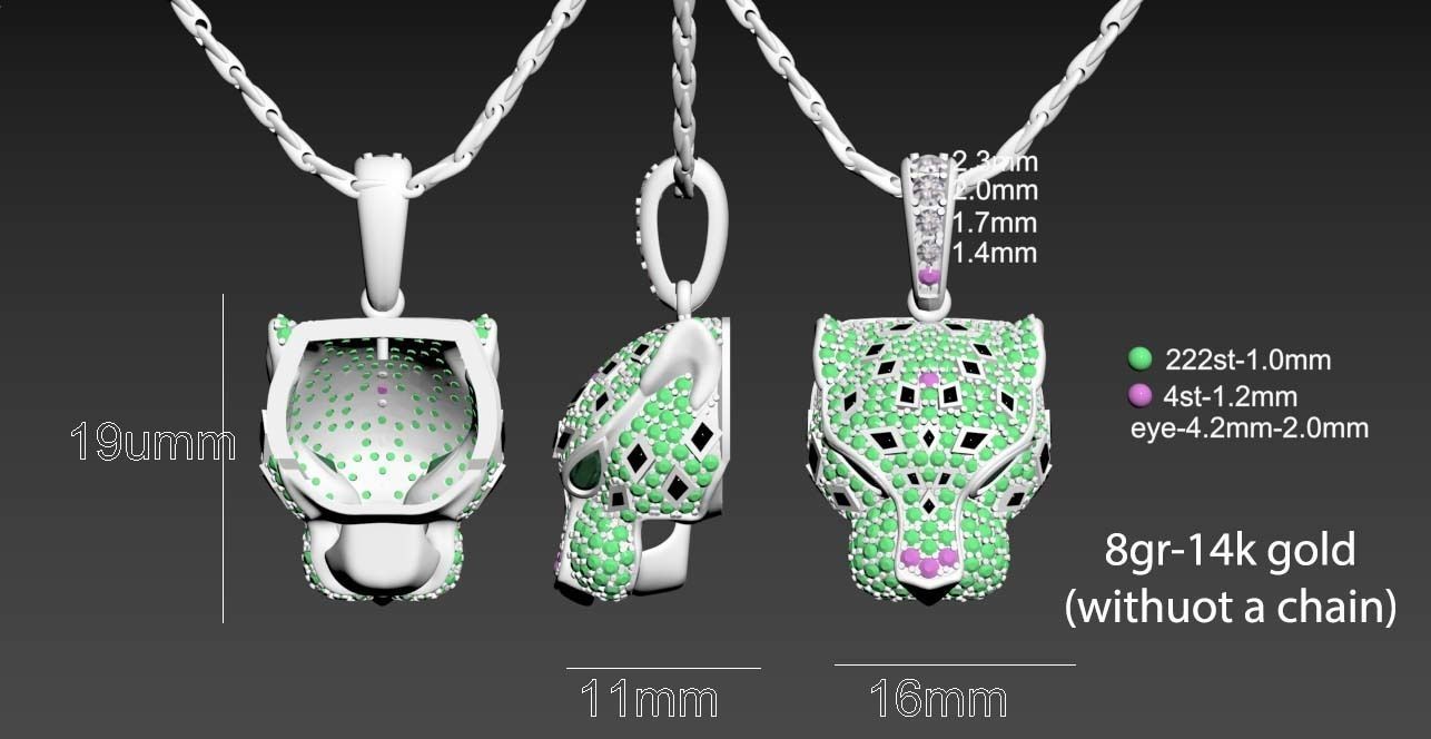 pendants panther  3D print model_7