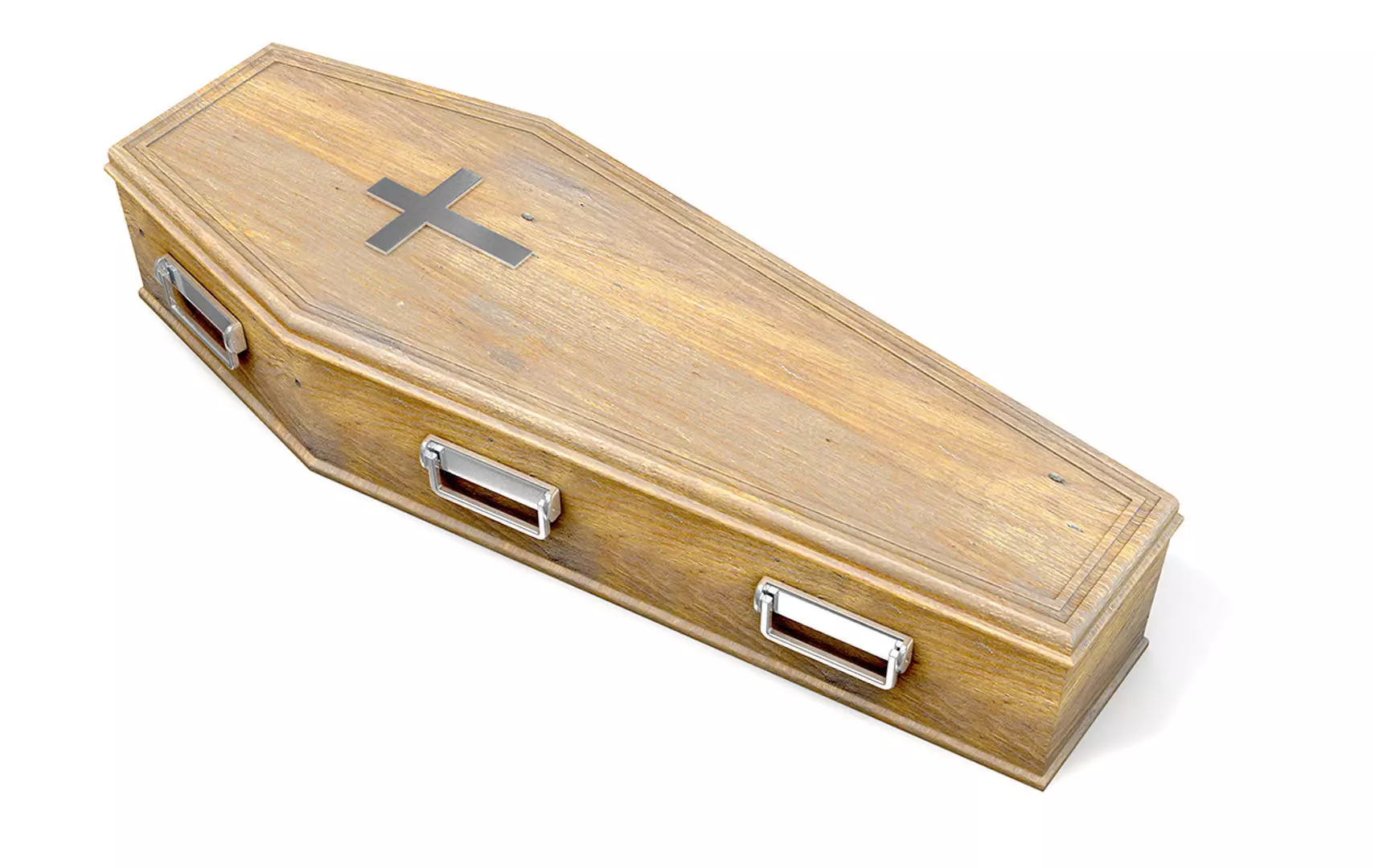 Wooden Coffin And Crucifix 3D model