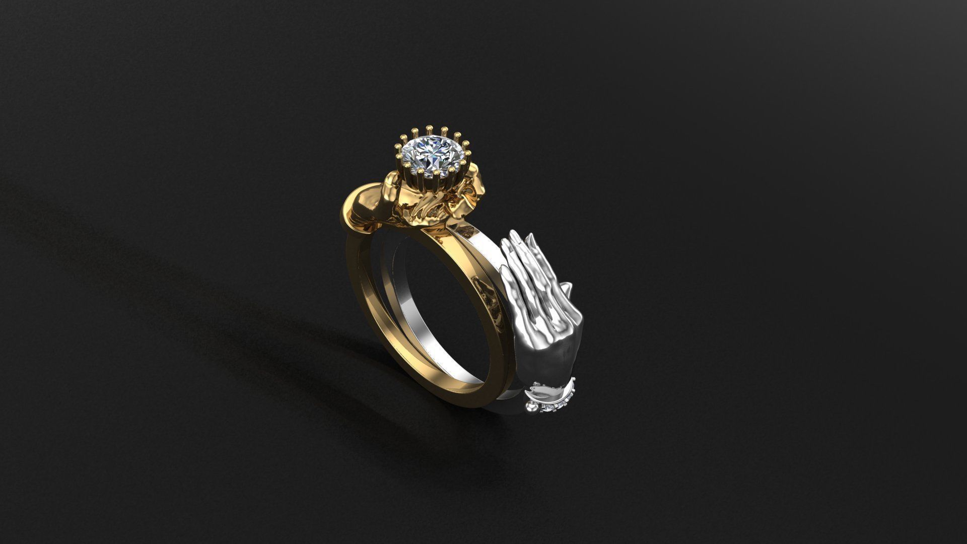 Ring Engaged Hands - Symbol of Love and Commitment 3D print model_4