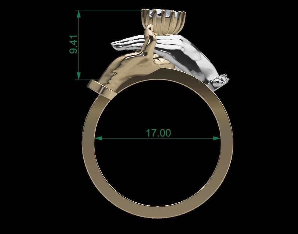 Ring Engaged Hands - Symbol of Love and Commitment 3D print model_5