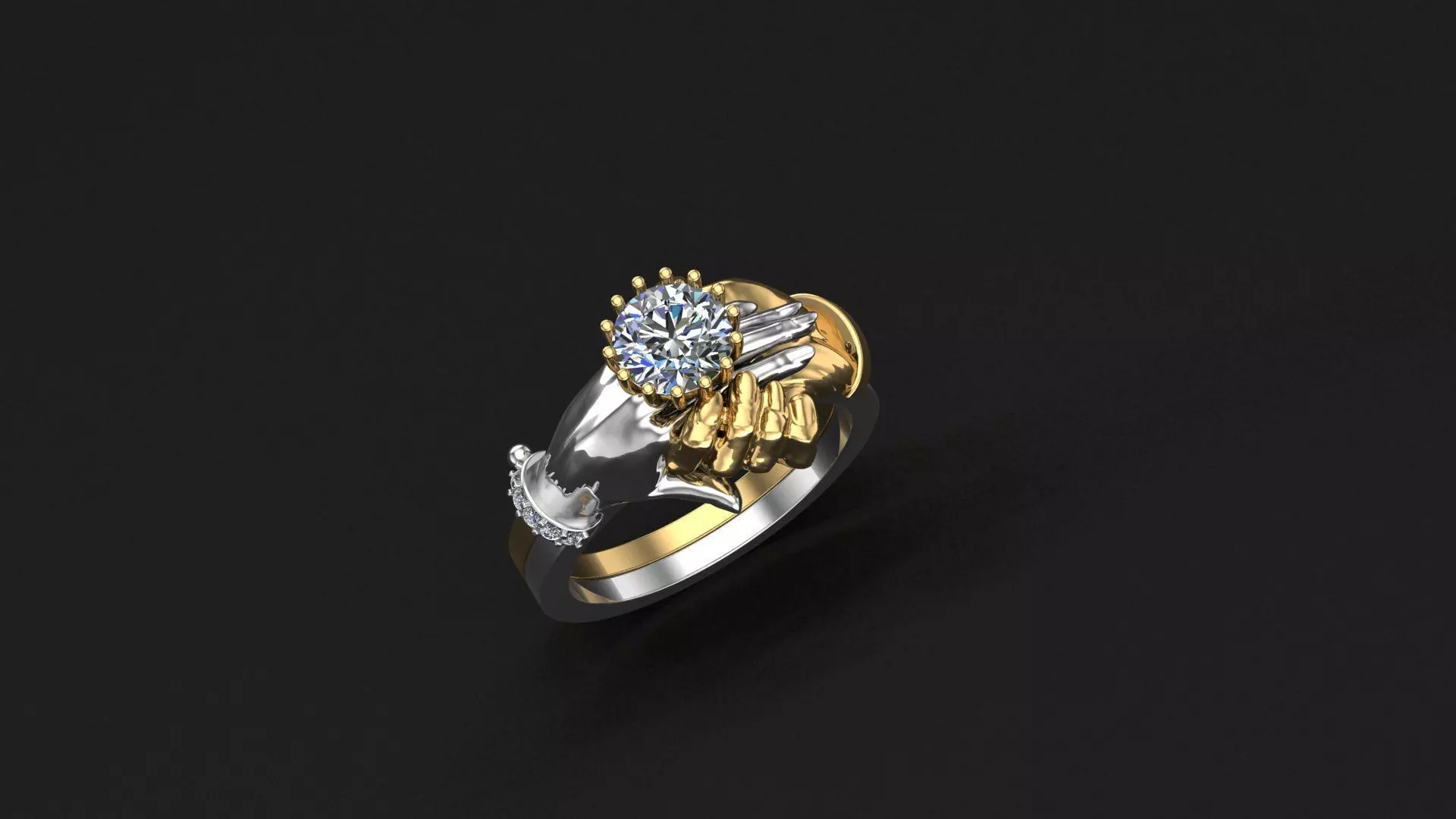 Ring Engaged Hands - Symbol of Love and Commitment 3D print model_0