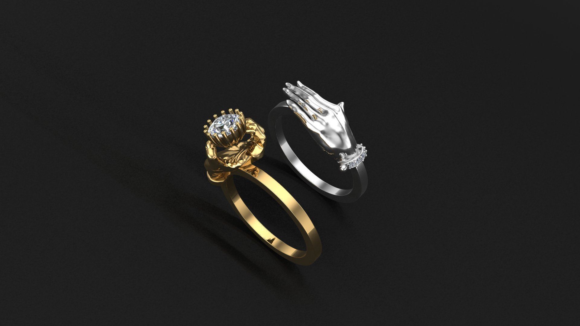 Ring Engaged Hands - Symbol of Love and Commitment 3D print model_3