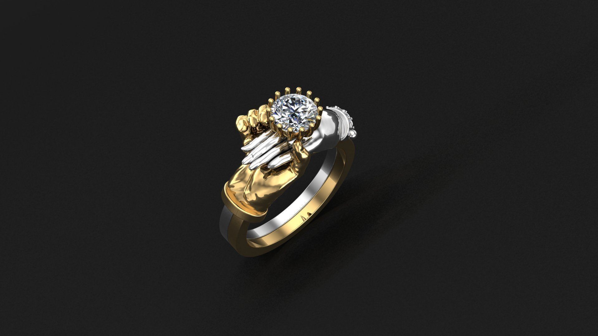 Ring Engaged Hands - Symbol of Love and Commitment 3D print model_1