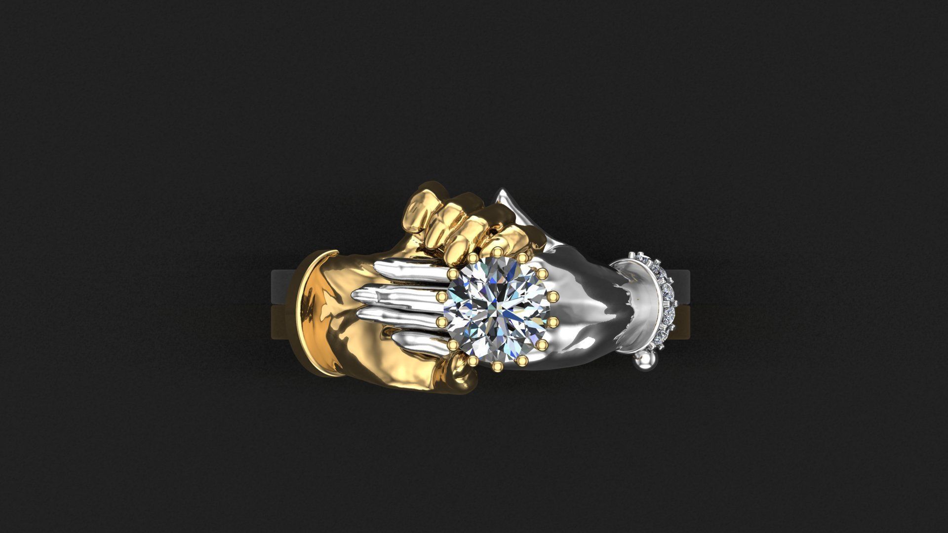 Ring Engaged Hands - Symbol of Love and Commitment 3D print model_2