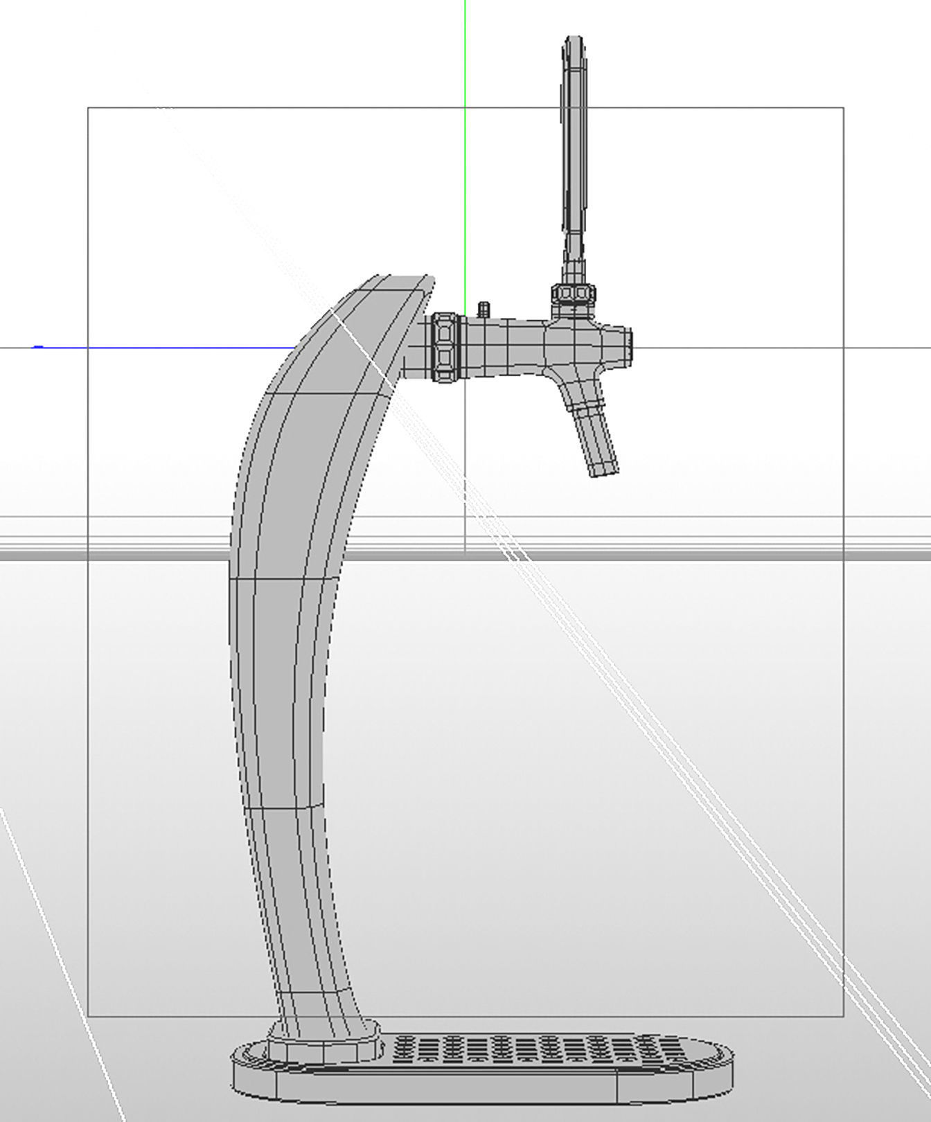 Modern Beer Draught Tap 3D model_4