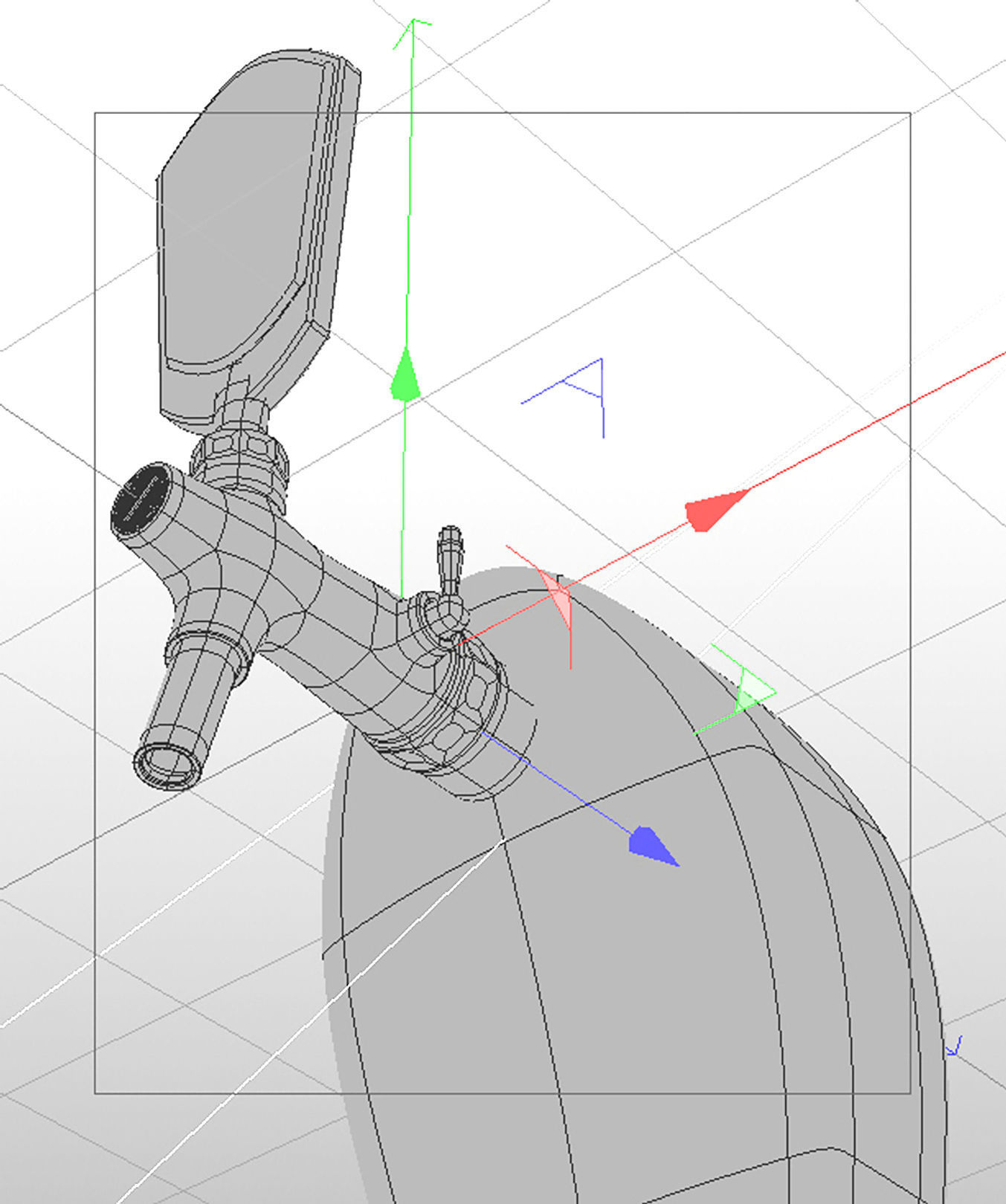 Modern Beer Draught Tap 3D model_3