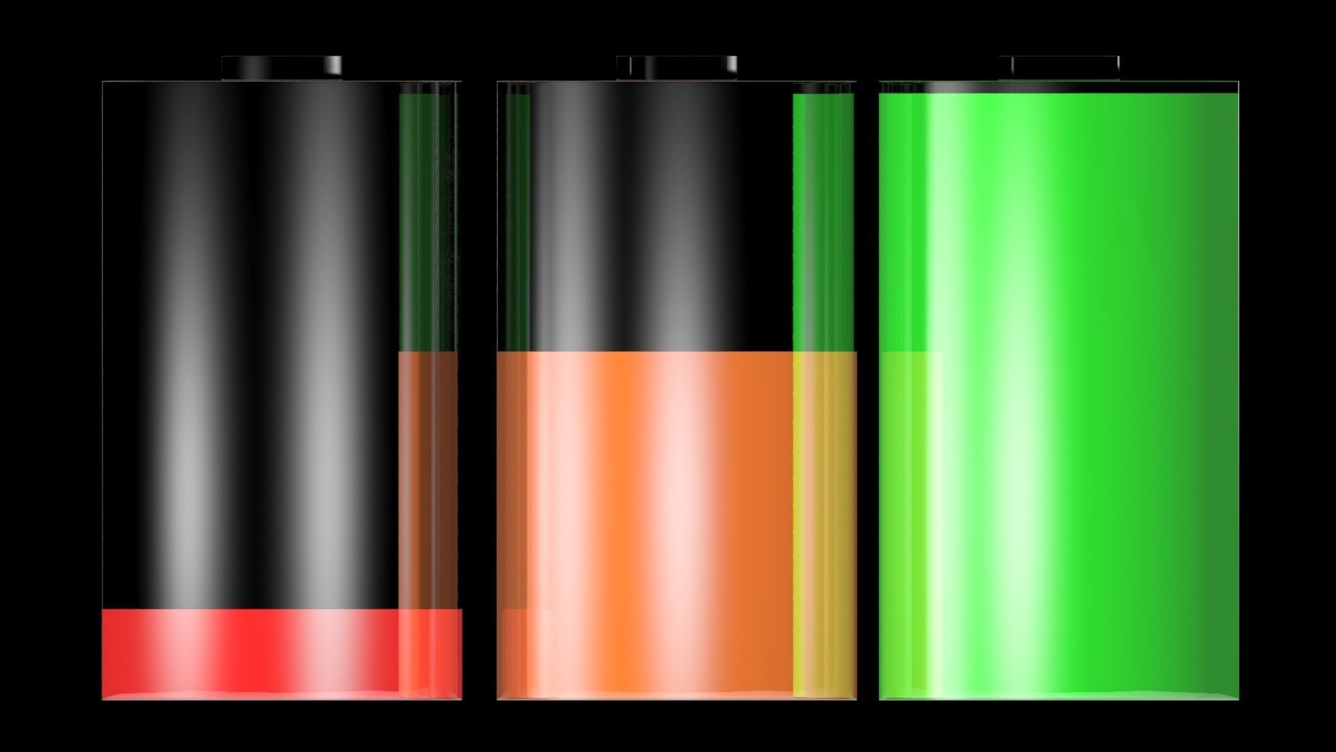Battery Icons Set 3D model_6