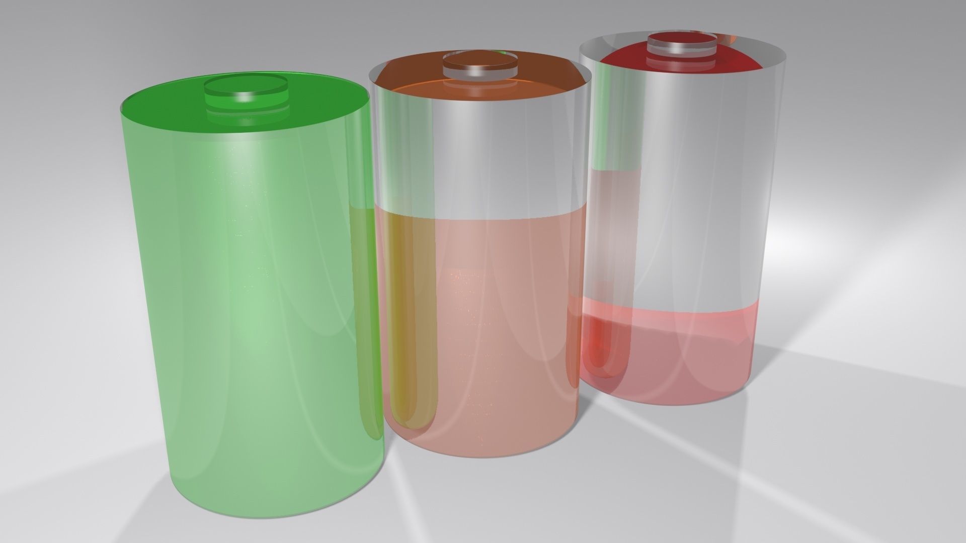 Battery Icons Set 3D model_2