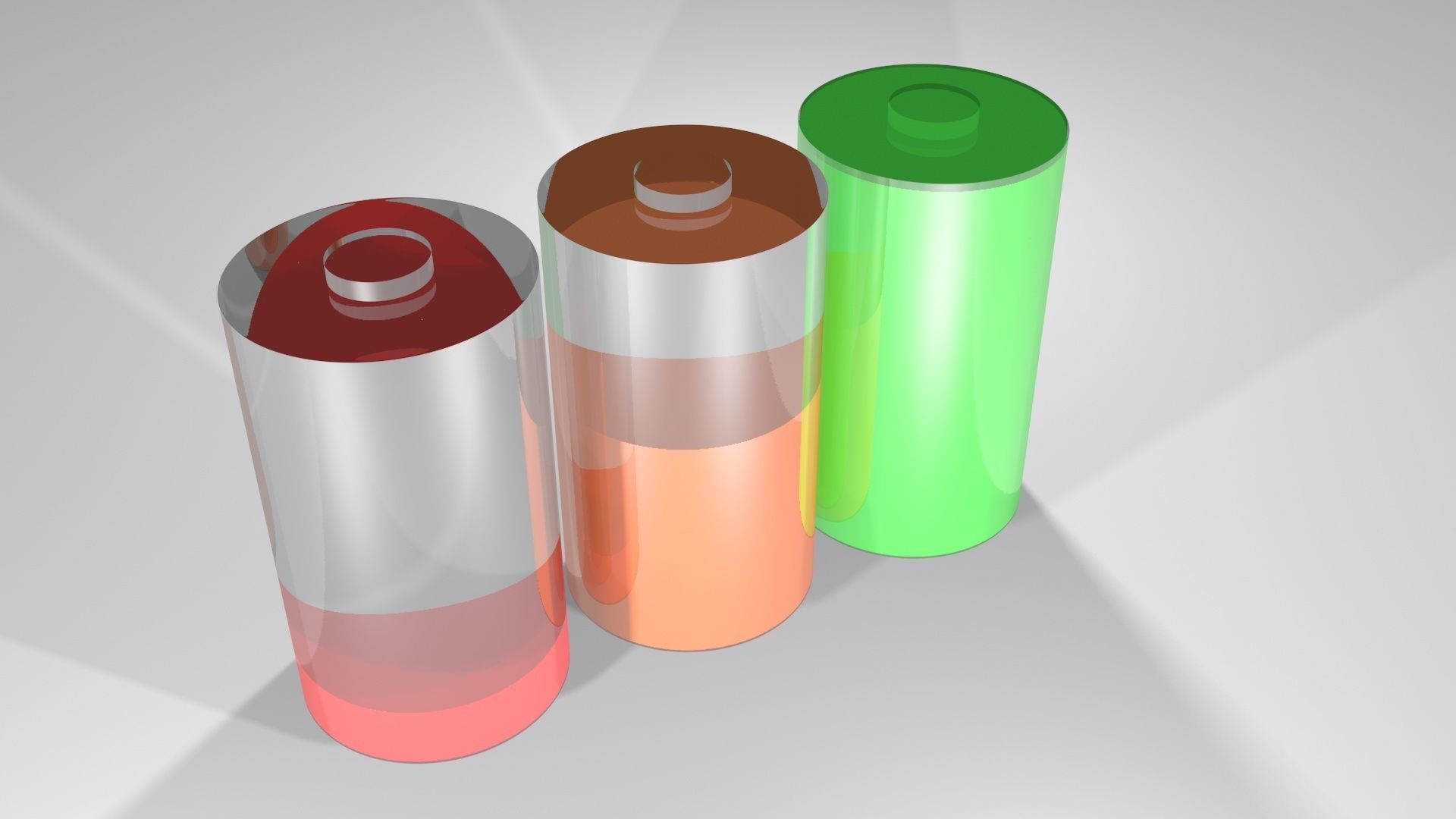 Battery Icons Set 3D model_4