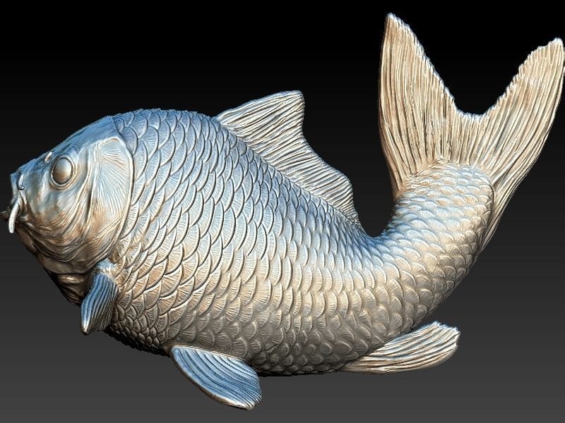 white koi fish model 3D print model_2